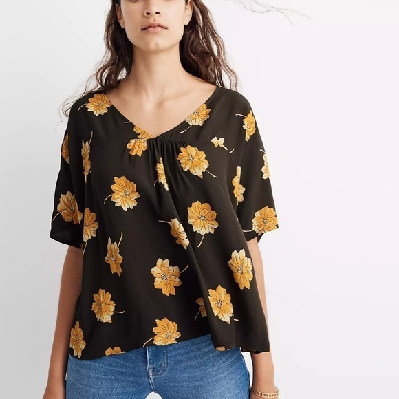 Madewell Rhyme Top in Fall Flowers - Picture 1 of 12